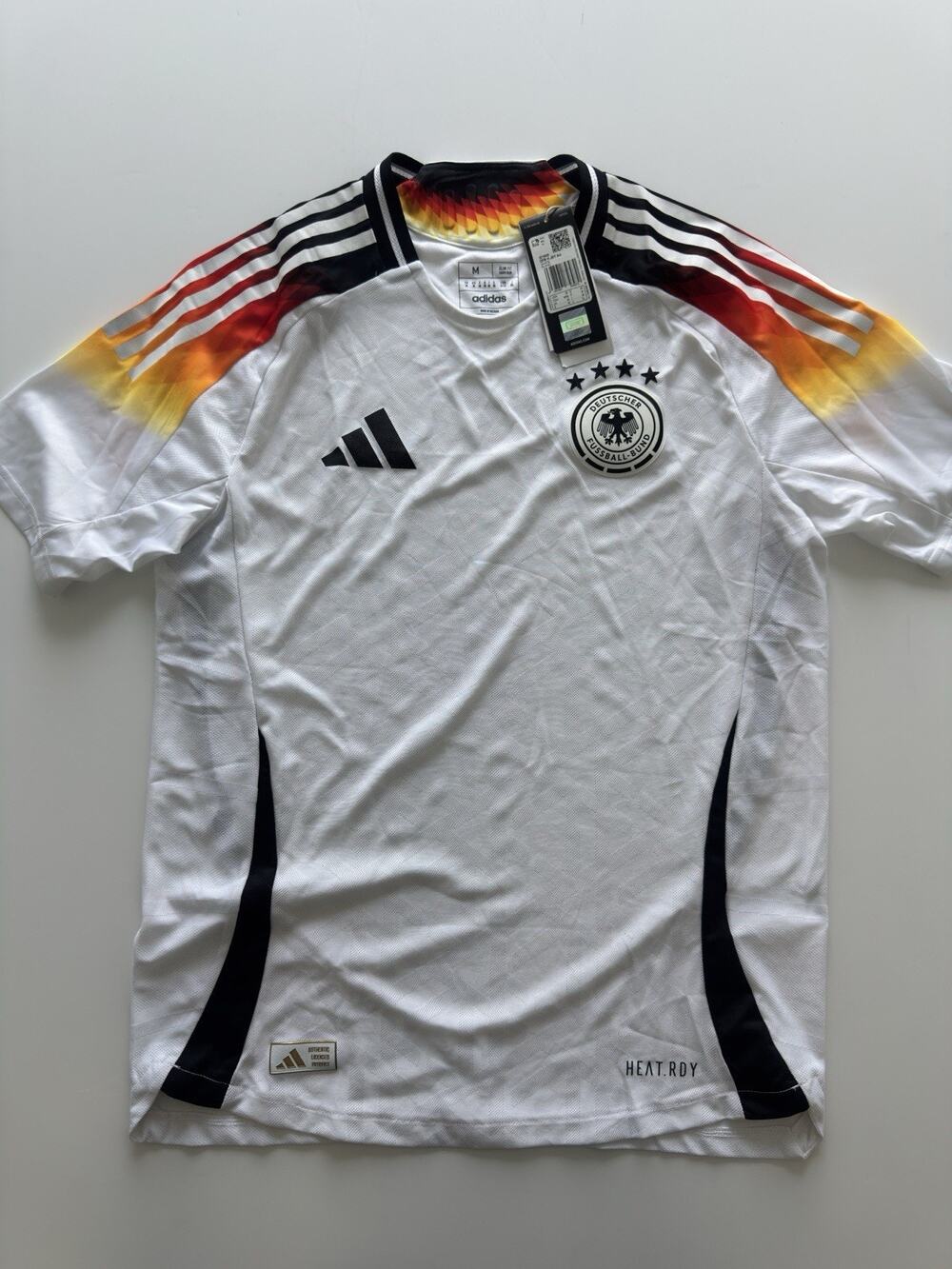 Germany Authentic Home Jersey Adidas HEAT.RDY Player Issue Mens Med 2024-2025